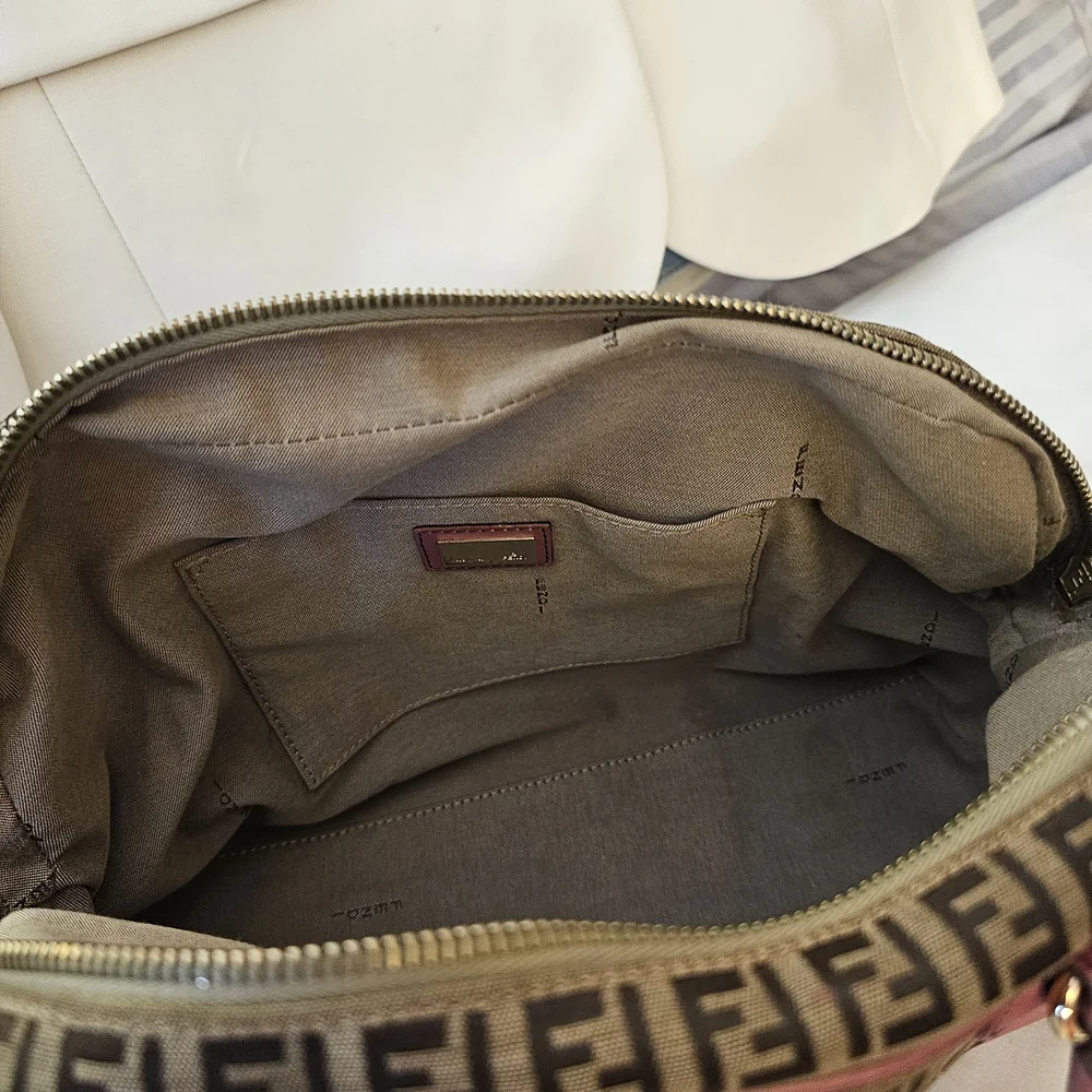 Fendi Pink Monogram Canvas Mini Bag with Leather Trim - Picture 7 of 11